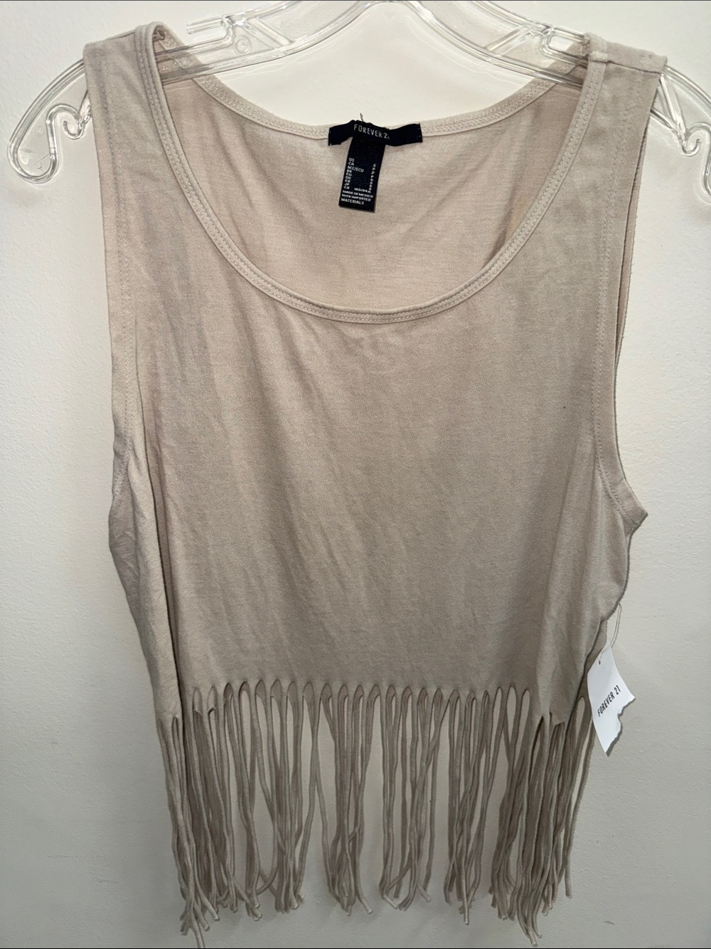 NWT Forever 21 Tan Fringe Sleeves Top